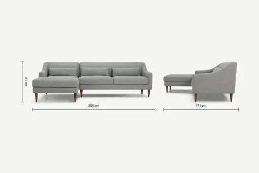 Seccional con Chaise Longue a la Izquierda Herton – Gris Montaña