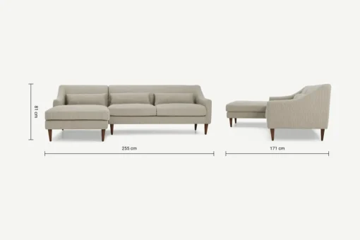 Seccional con Chaise Longue a la Izquierda Herton – Beige Cebada