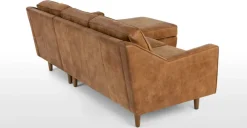Seccional con Chaise Longue a la Derecha Dallas – Cuero Canela
