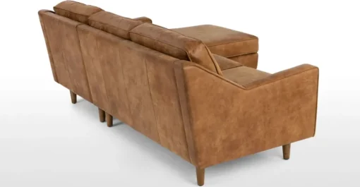 Seccional con Chaise Longue a la Derecha Dallas – Cuero Canela