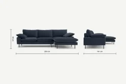 Seccional con Chaise Longue a la Derecha Fallyn – Azul Marino