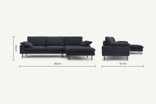 Seccional con Chaise Longue a la Derecha Fallyn – Carbono Nobuk