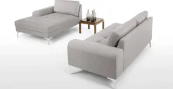 Seccional con Chaise Longue a la Izquierda Vittorio – Gris Perla