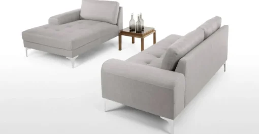 Seccional con Chaise Longue a la Izquierda Vittorio – Gris Perla