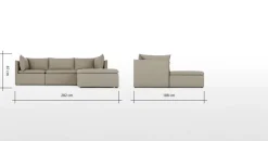 Seccional con Chaise Longue a la Derecha Victor – Gris Portland
