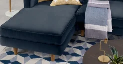 Seccional con Chaise Longue a la Izquierda Dallas – Azul Marino