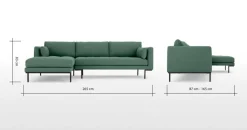 Seccional con Chaise Longue a la Izquierda Harlow – Verde