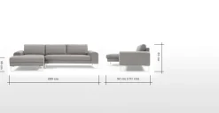 Seccional con Chaise Longue a la Izquierda Vittorio – Gris Perla