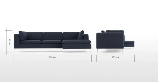 Seccional con Chaise Longue a la Derecha Monterosso – Azul Tormenta
