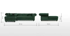 Seccional con Chaise Longue a la Izquierda Branagh – Verde Pino