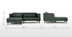 Seccional con Chaise Longue a la Izquierda Herman – Verde Bosque
