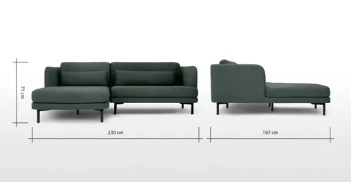 Seccional con Chaise Longue a la Izquierda Herman – Verde Bosque