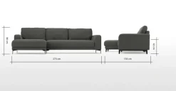 Seccional con Chaise Longue a la Izquierda Luciano – Gris Hudson