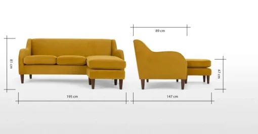 Seccional con Chaise Longue a la Derecha Helena – Cúrcuma
