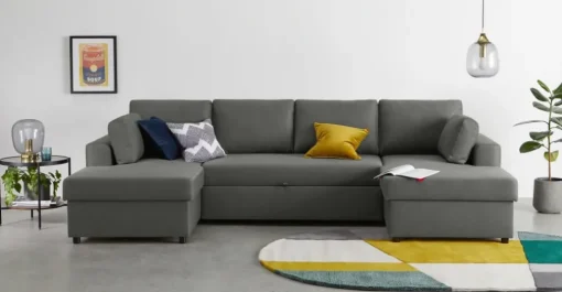 Seccional en U Aidian – Gris Paloma