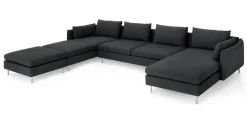 Seccional en U Vento – Gris Sterling