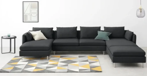 Seccional en U Vento – Gris Sterling