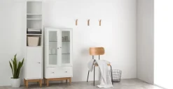 Semicolumna Willow – Blanco y roble