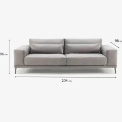 Sofá 3 Cuerpos Inua – Gris