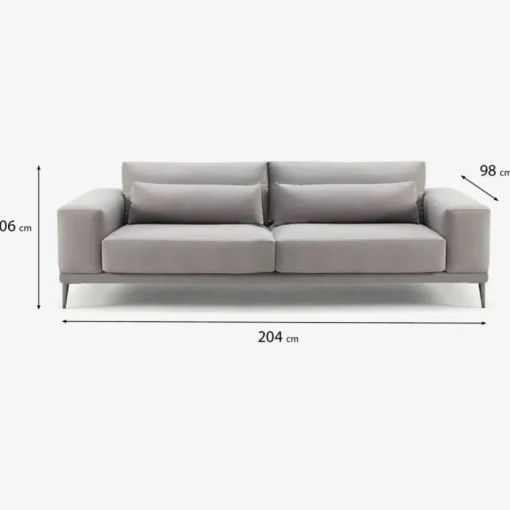 Sofá 3 Cuerpos Inua – Gris