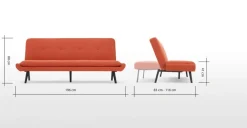 Sofá Cama Click Clack Edwin – Naranja Retro
