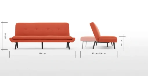 Sofá Cama Click Clack Edwin – Naranja Retro
