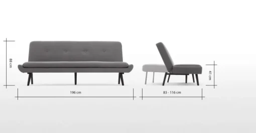 Sofá Cama Click Clack Edwin – Gris Marga
