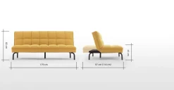 Sofá Cama Click Clack Hallie – Amarillo Yema