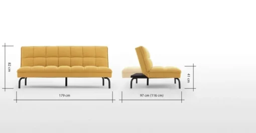 Sofá Cama Click Clack Hallie – Amarillo Yema