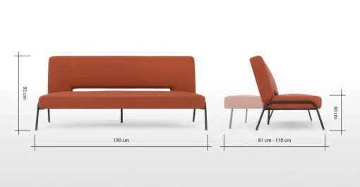 Sofá Cama Click Clack Knox – Naranja Retros