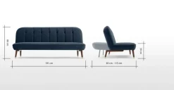 Sofá Cama Click Clack Margot – Azul Zafiro