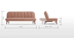 Sofá Cama Click Clack Margot – Rosa Ruborizado
