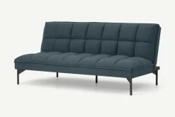 Sofá Cama Hallie, Azul Egeo Con Patas Negras