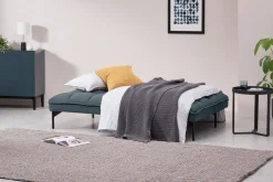 Sofá Cama Hallie, Azul Egeo Con Patas Negras
