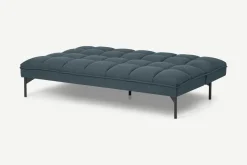 Sofá Cama Hallie, Azul Egeo Con Patas Negras