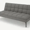 Sofá Cama Hallie, Gris Manhattan Con Patas Negras