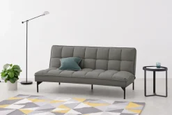 Sofá Cama Hallie, Gris Manhattan Con Patas Negras