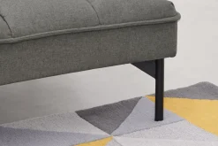 Sofá Cama Hallie, Gris Manhattan Con Patas Negras