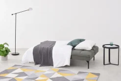 Sofá Cama Hallie, Gris Manhattan Con Patas Negras