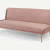 Sofá Cama Moby Rosa Vintage Con Patas Cobre
