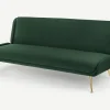 Sofá Cama Moby Verde Pino Con Patas Doradas