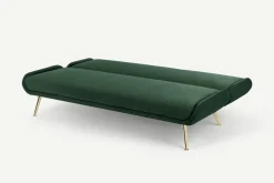 Sofá Cama Moby Verde Pino Con Patas Doradas