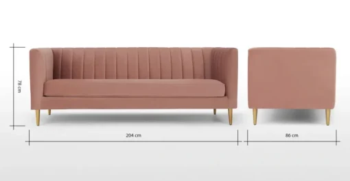 Sofá de 3 Cuerpos Amicie – Rosa Palo