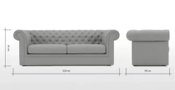 Sofá de 3 Cuerpos Beacon – Gris
