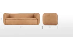Sofá de 3 Cuerpos Berko – Cuero Canela