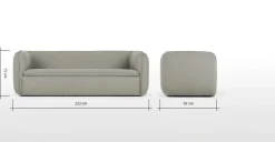 Sofá de 3 Cuerpos Berko – Gris Manhattan