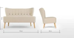 Sofá de 2 Cuerpos Charley – Beige Biscuit