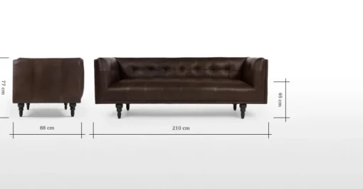 Sofá de 3 Cuerpos Connor – Marrón Vintage