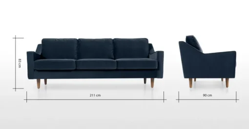 Sofá de 3 Cuerpos Dallas – Azul Marino