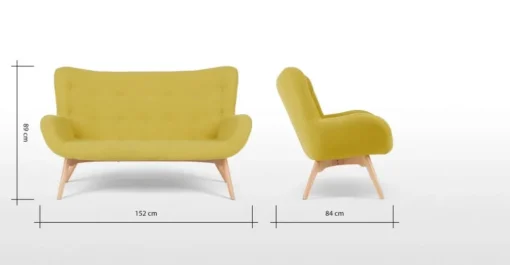 Sofá de 2 Cuerpos Doris – Amarillo